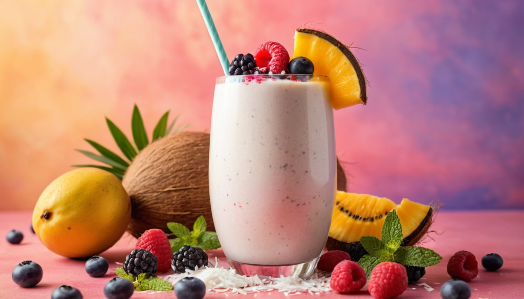 receta de yogurt probiótico de coco y frutas